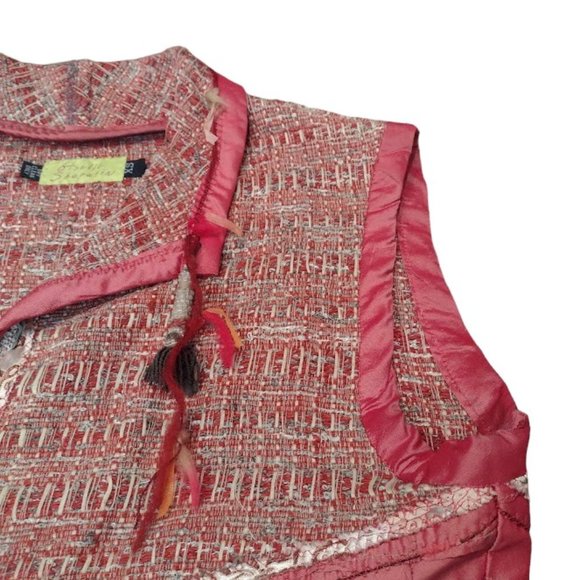 Giselle Shepatin Silk Vest Boho Handwoven Chic Minimalist Southwestern Top Sz XS - Picture 8 of 14